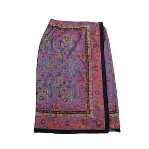 Vintage Ilyse Hart Ltd. French Country Provencal Floral Sarong Wrap Skit Size 12